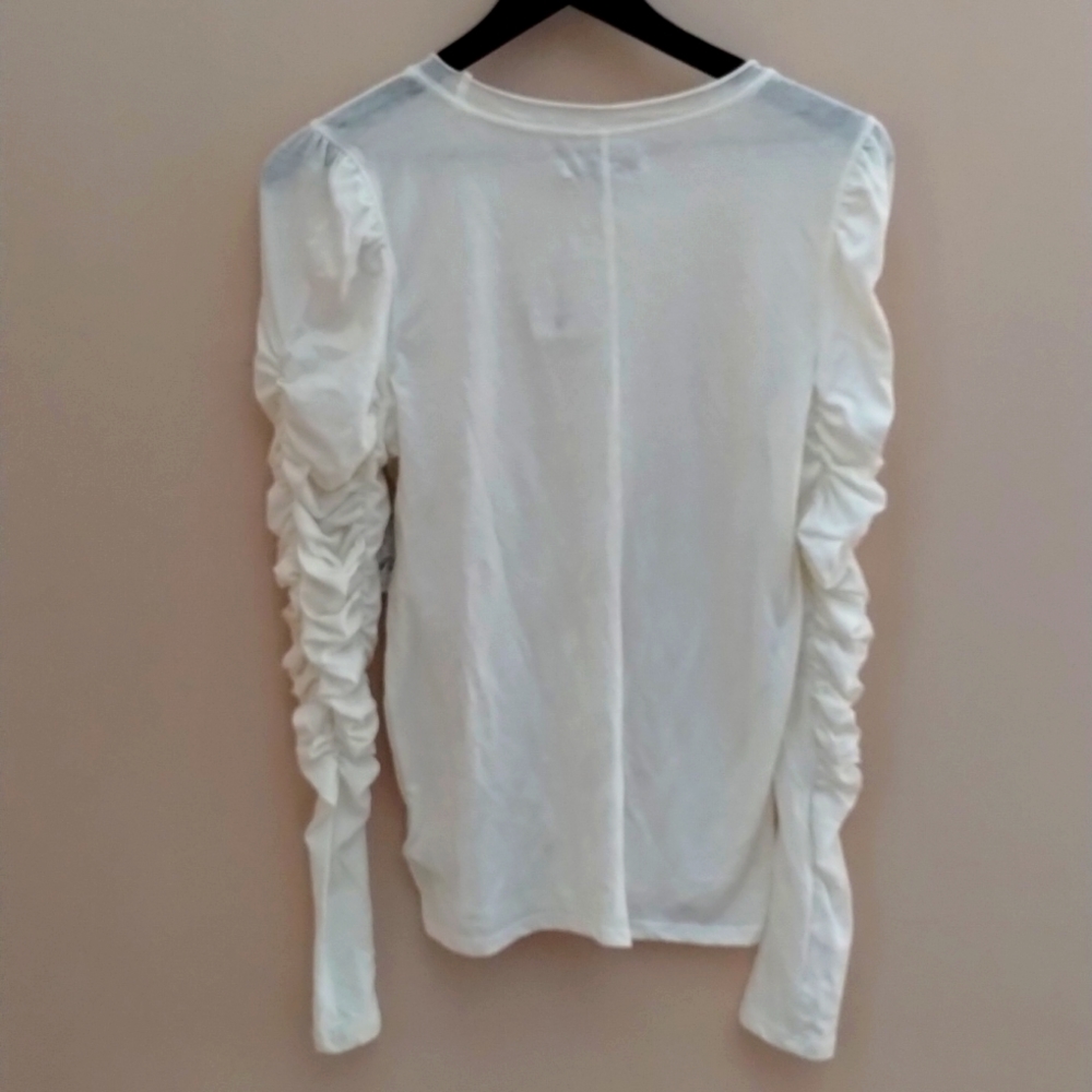 Free People Ruched Top S White NWT #OB1581264 - Picture 3 of 5